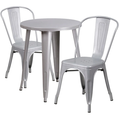 Metal 3-piece Indoor/Outdoor Cafe Set