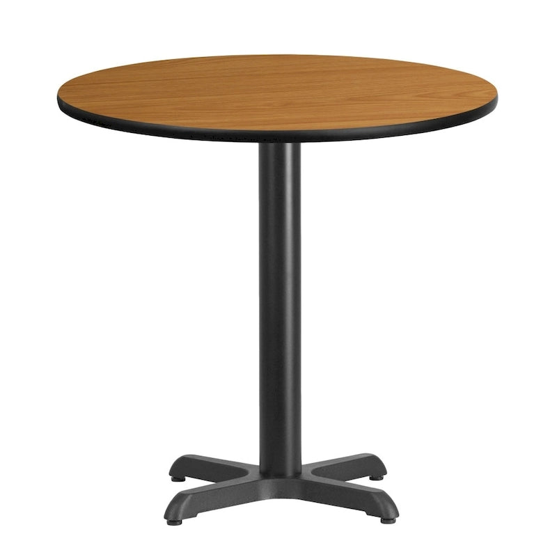 30 Round Laminate Table Top with 22 x 22 Table Height Base - 30W x 30D x 31.125H - 30W x 30D x 31.125H