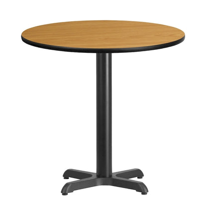 30 Round Laminate Table Top with 22 x 22 Table Height Base - 30W x 30D x 31.125H - 30W x 30D x 31.125H