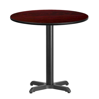 30 Round Laminate Table Top with 22 x 22 Table Height Base - 30W x 30D x 31.125H - 30W x 30D x 31.125H