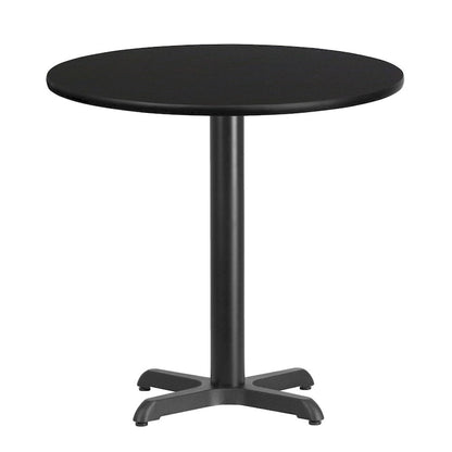 30 Round Laminate Table Top with 22 x 22 Table Height Base - 30W x 30D x 31.125H - 30W x 30D x 31.125H