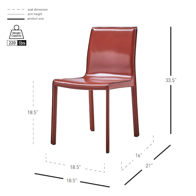 Gervin Recycled Leather Chair,Set of 2