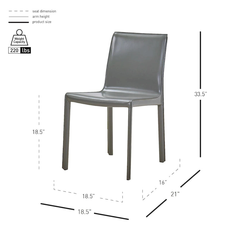 Gervin Recycled Leather Chair,Set of 2