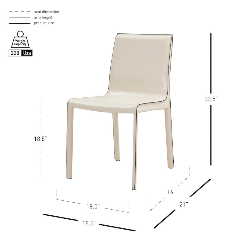 Gervin Recycled Leather Chair,Set of 2