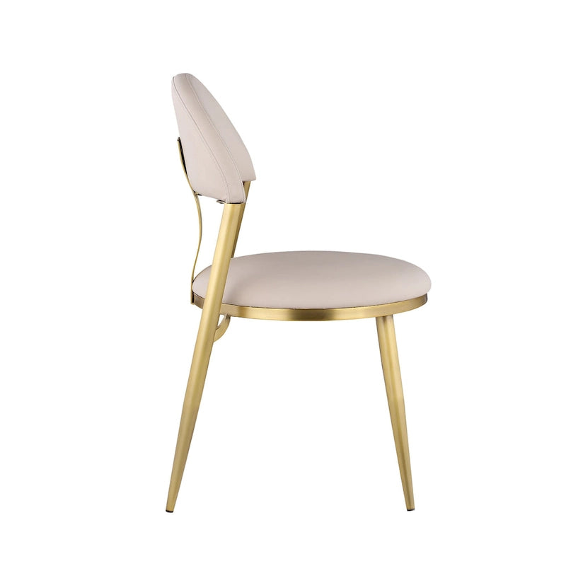 Somette Kona Marbleized Dining Set with Taupe and Gold Chairs