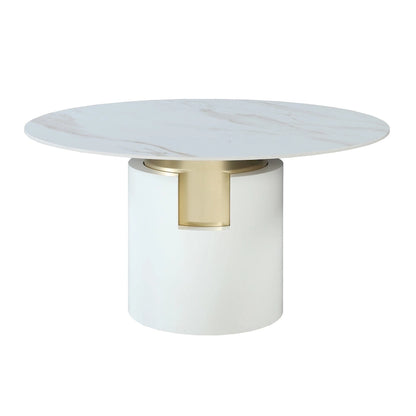 Somette Kona Marbleized Dining Set with Taupe and Gold Chairs