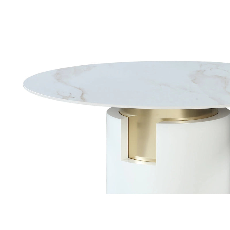 Somette Kona Marbleized Dining Set with Taupe and Gold Chairs