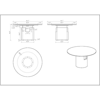 Somette Kona Marbleized Dining Set with Taupe and Gold Chairs