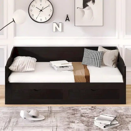 Wooden Daybed with Trundle Bed