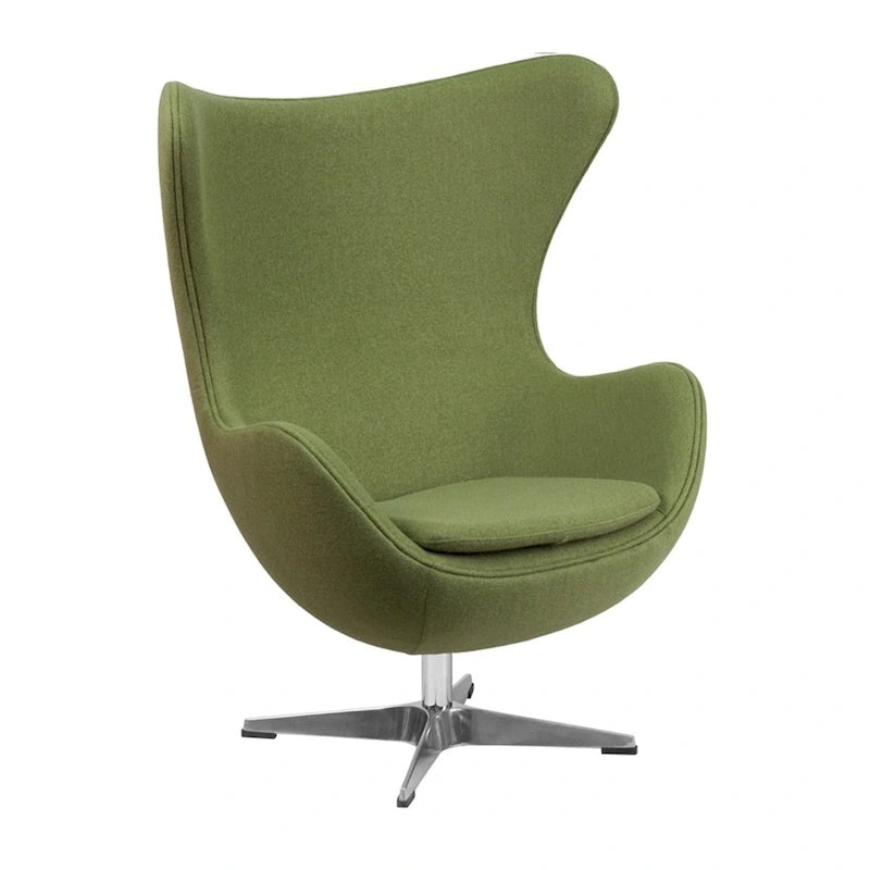 Mid-Century Modern Wool Fabric Tilt Swivel Lounge Chair