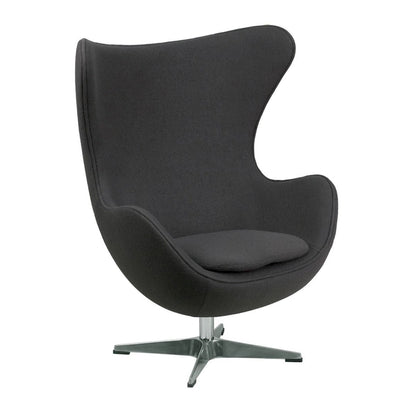 Mid-Century Modern Wool Fabric Tilt Swivel Lounge Chair