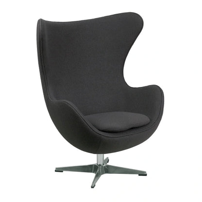 Mid-Century Modern Wool Fabric Tilt Swivel Lounge Chair