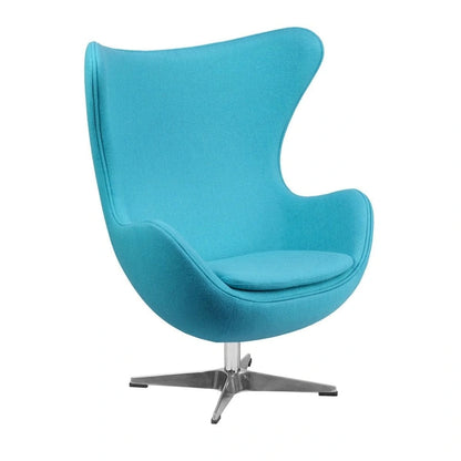 Mid-Century Modern Wool Fabric Tilt Swivel Lounge Chair