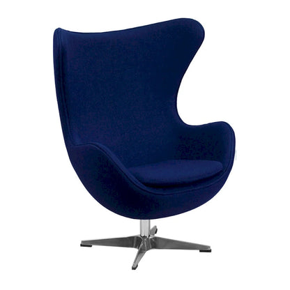 Mid-Century Modern Wool Fabric Tilt Swivel Lounge Chair