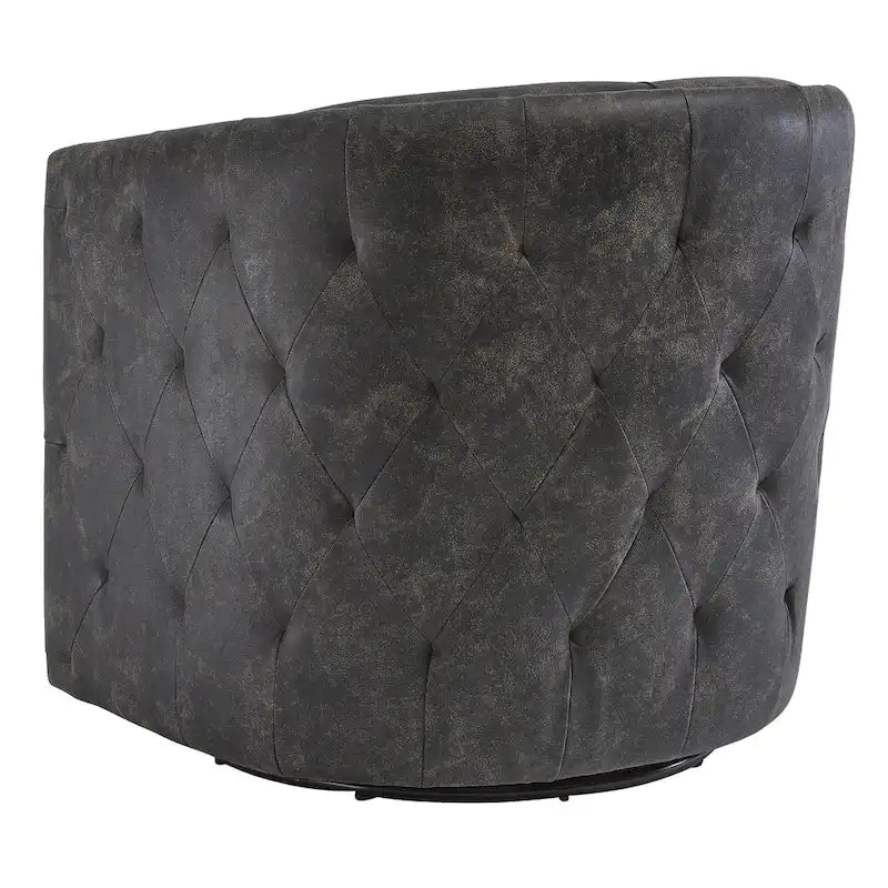 Brentlow Distressed Black Swivel Chair - 28.75 W x 31 D x 31.5 H