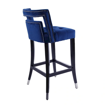 Suede Velvet Barstool with nailheads Dining Room Chair