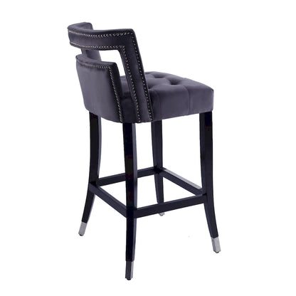 Suede Velvet Barstool with nailheads Dining Room Chair