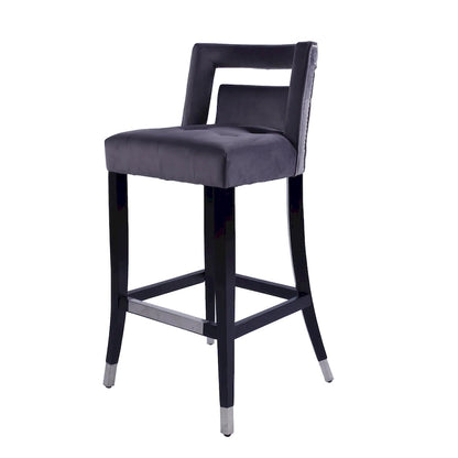 Suede Velvet Barstool with nailheads Dining Room Chair