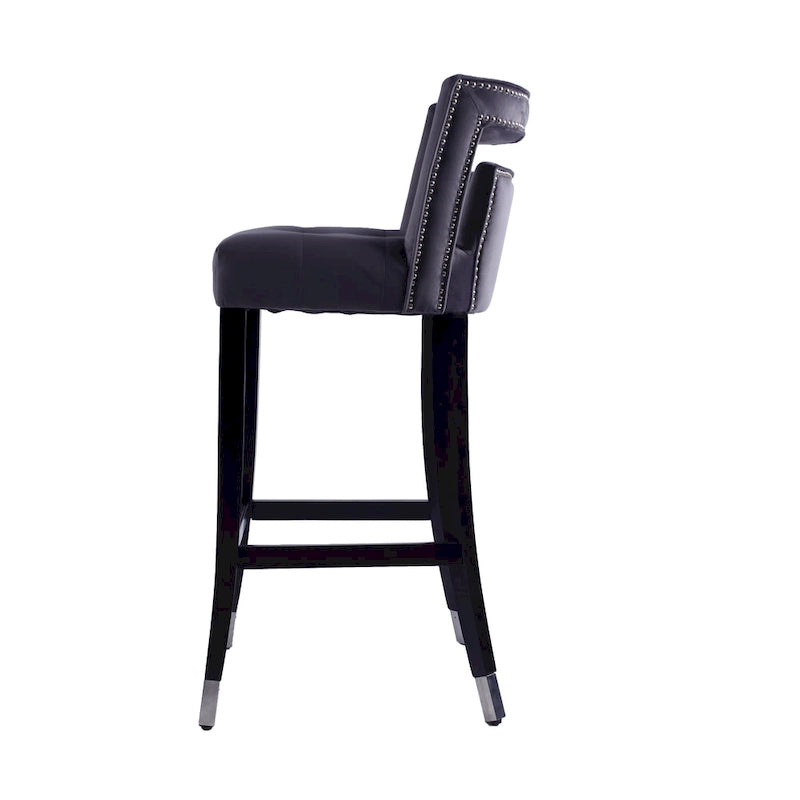 Suede Velvet Barstool with nailheads Dining Room Chair