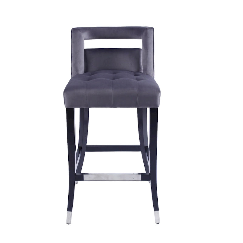 Suede Velvet Barstool with nailheads Dining Room Chair
