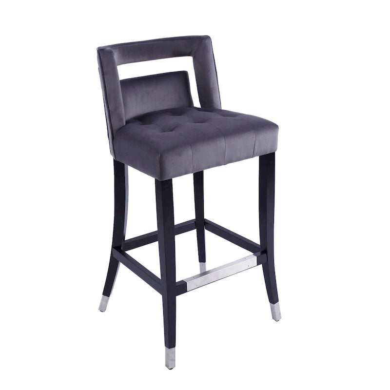 Suede Velvet Barstool with nailheads Dining Room Chair