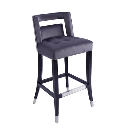Suede Velvet Barstool with nailheads Dining Room Chair