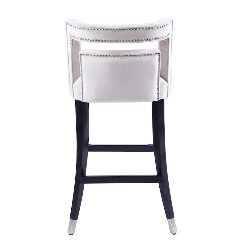 Suede Velvet Barstool with nailheads Dining Room Chair