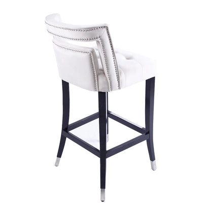 Suede Velvet Barstool with nailheads Dining Room Chair