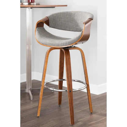 Carson Carrington Sauda 30 Fixed-Height Bar Stool with Bent Wood Legs and Round Footrest (Set of 2)