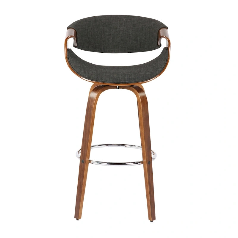 Carson Carrington Sauda 30 Fixed-Height Bar Stool with Bent Wood Legs and Round Footrest (Set of 2)