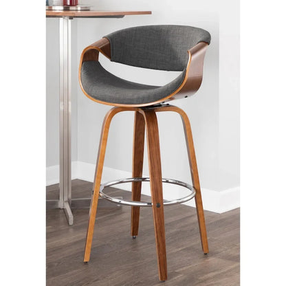 Carson Carrington Sauda 30 Fixed-Height Bar Stool with Bent Wood Legs and Round Footrest (Set of 2)