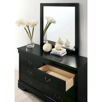 Lavina Transitional 2-piece 8-Drawer Solid Wood Dresser and Mirror Set by Furniture of America