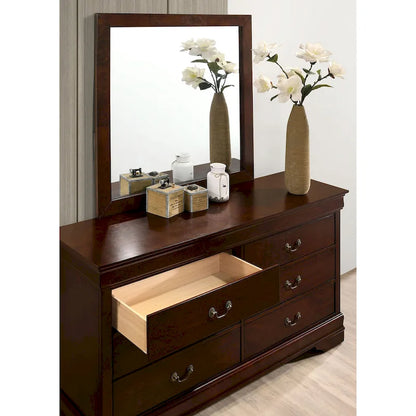 Lavina Transitional 2-piece 8-Drawer Solid Wood Dresser and Mirror Set by Furniture of America