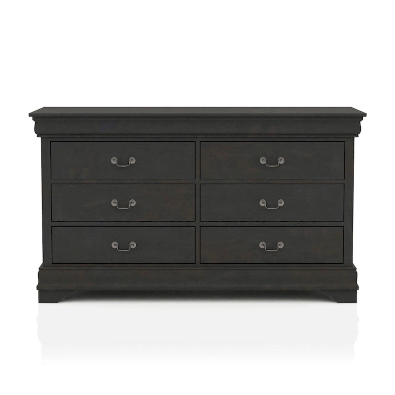 Lavina Transitional 2-piece 8-Drawer Solid Wood Dresser and Mirror Set by Furniture of America