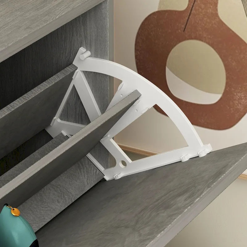 Modern Shoe Storage Cabinet for Entryway, 2 Tier Floor Shoes Cabinet