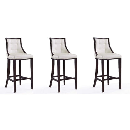 Manhattan Comfort Fifth Avenue 45 in. Walnut Beech Wood Bar Stool (Set of 3)