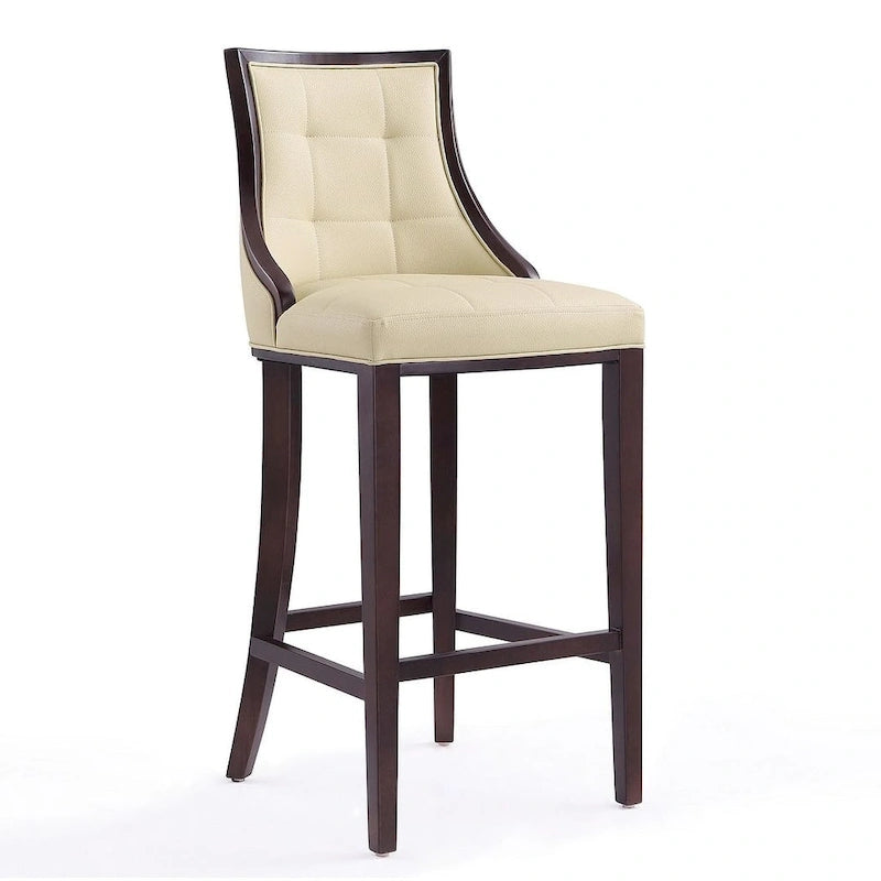 Manhattan Comfort Fifth Avenue 45 in. Walnut Beech Wood Bar Stool (Set of 3)
