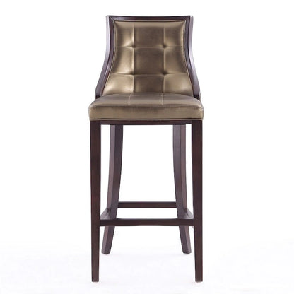 Manhattan Comfort Fifth Avenue 45 in. Walnut Beech Wood Bar Stool (Set of 3)