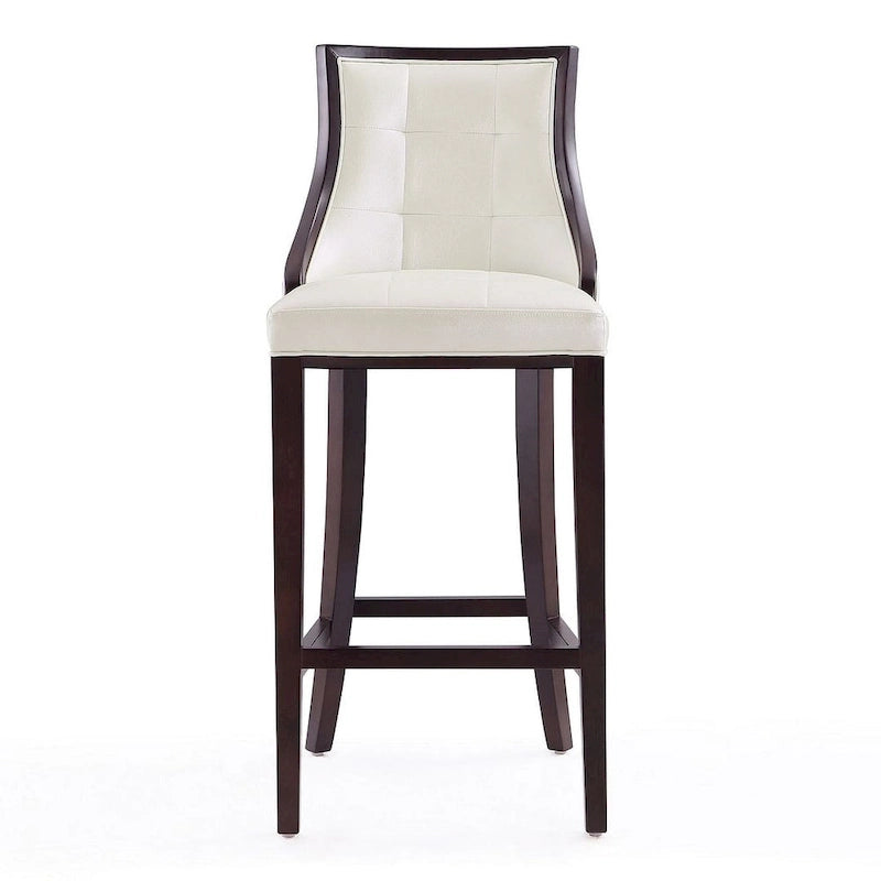Manhattan Comfort Fifth Avenue 45 in. Walnut Beech Wood Bar Stool (Set of 3)