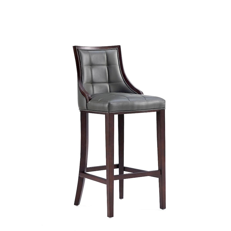 Manhattan Comfort Fifth Avenue 45 in. Walnut Beech Wood Bar Stool (Set of 3)