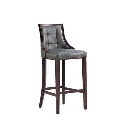 Manhattan Comfort Fifth Avenue 45 in. Walnut Beech Wood Bar Stool (Set of 3)