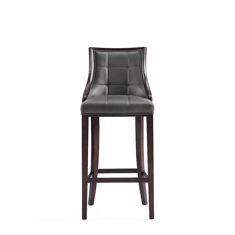 Manhattan Comfort Fifth Avenue 45 in. Walnut Beech Wood Bar Stool (Set of 3)