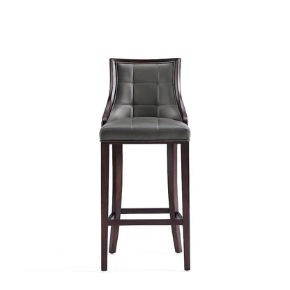 Manhattan Comfort Fifth Avenue 45 in. Walnut Beech Wood Bar Stool (Set of 3)