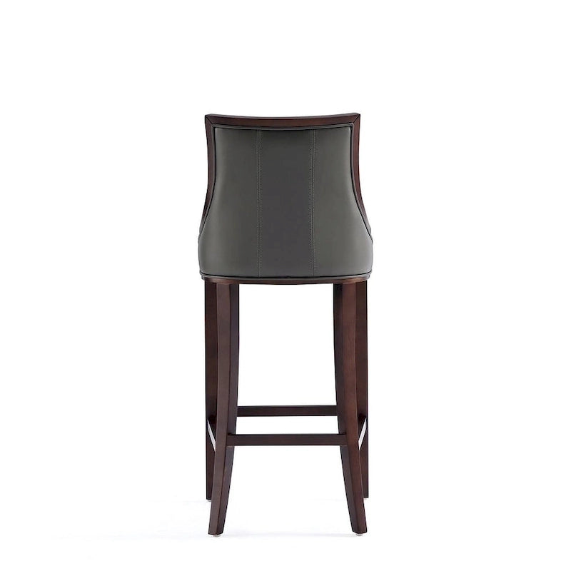 Manhattan Comfort Fifth Avenue 45 in. Walnut Beech Wood Bar Stool (Set of 3)