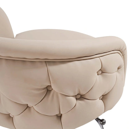 Khaki PU Bar Stool Adjustable Height and Swivel for Kitchens Bars Restaurants and Cafes