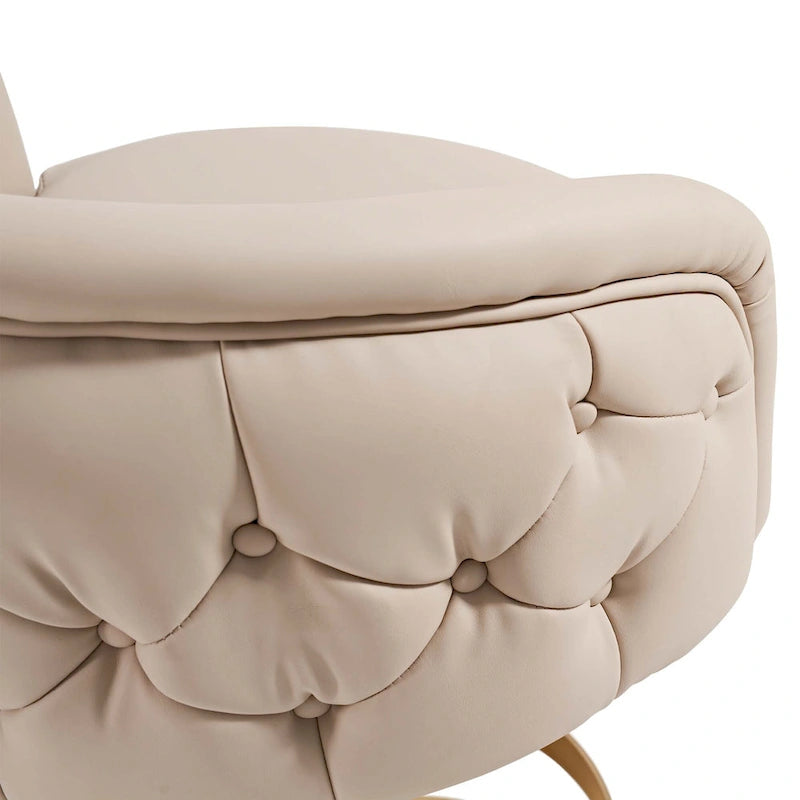 Khaki PU Bar Stool Adjustable Height and Swivel for Kitchens Bars Restaurants and Cafes