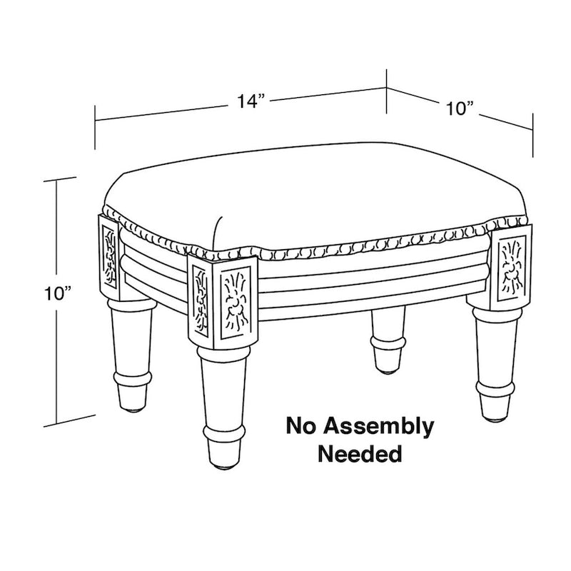 Taupe Peony Footstool with wood stained finish