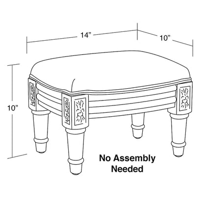 Aqua Peony Footstool with wood stained finish