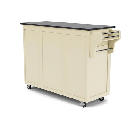 Create-a-Cart White Kitchen Cart with Black Granite Top