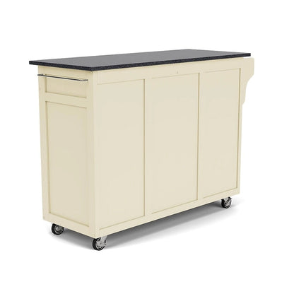 Create-a-Cart White Kitchen Cart with Black Granite Top